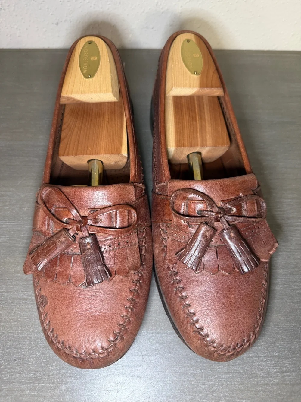 Vintage Johnston & Murphy Mens 8.5 Loafer Tasseled Slip On Leather Made USA
